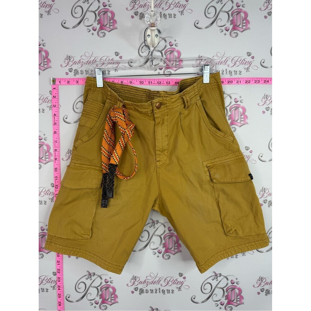 Scotch & Soda shorts belt Mustard Yellow Cargo Shorts with Multicolor Rope Belt